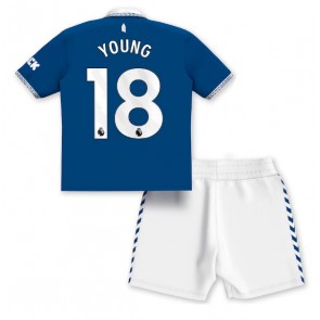 Everton Ashley Young #18 Dětské Domácí dres komplet 2023-24 Krátký Rukáv (+ trenýrky)